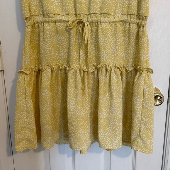 Pinch Anthropologie Yellow Ruffled Sleeveless Tiered Dress L - Picture 3 of 7